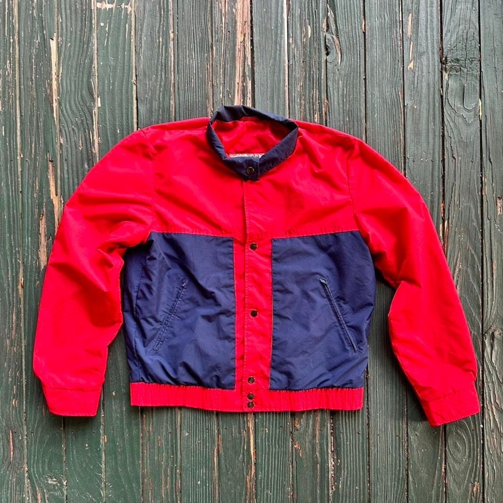 Northbilt Windbreaker Jacket Men's Medium Red/Blue/Yellow Color Block VTG‎ Nylon
